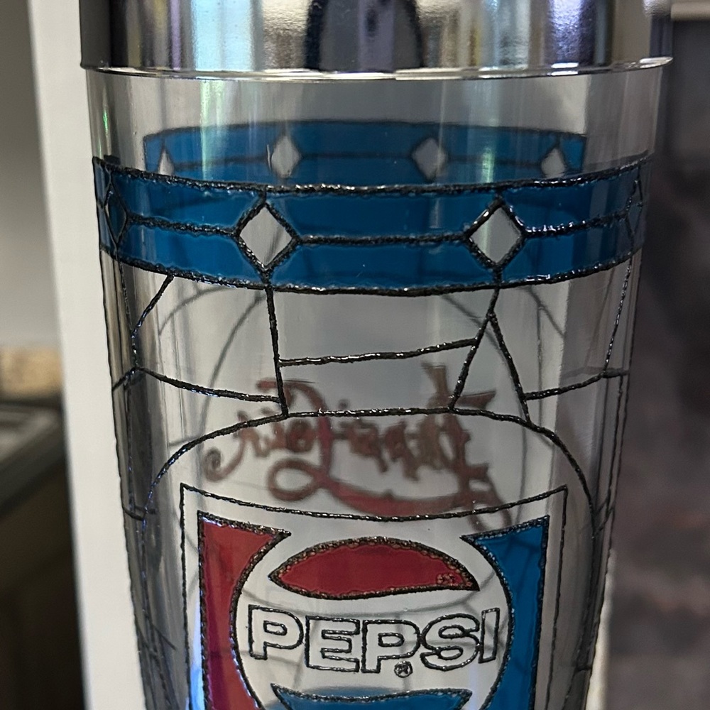 Limited edition stained glass Pepsi Cola cocktail shaker